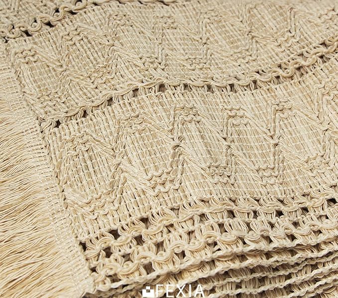 Boho Placemats Set of 6 Table Mats Farmhouse Home Dining Decor | 12x20" Place Mat Set of 6 Macrame Table Decor Farmhouse Burlap Placemats for Home Dining Table Centerpiece Home Decorations