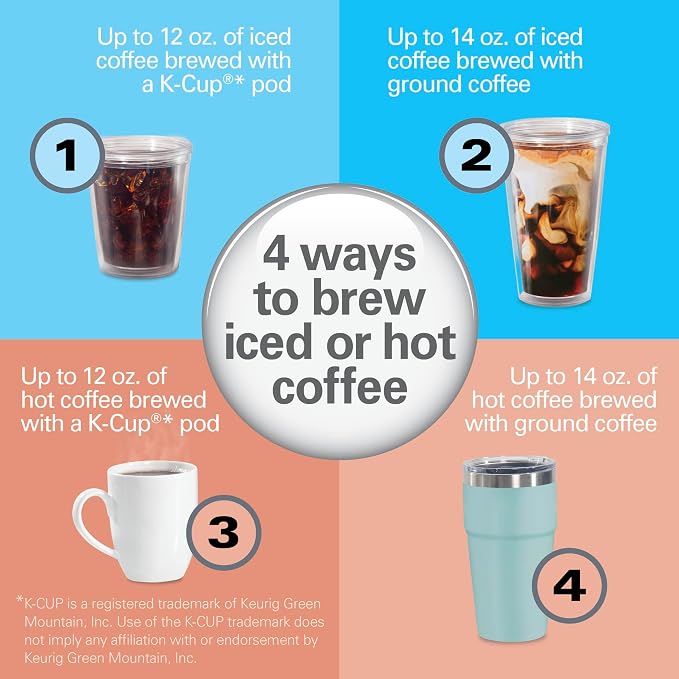 Hamilton Beach FlexBrew Advanced 4-in-1 Single Serve Coffee Maker | Hot & Iced Coffee Maker | Removable 45 oz. Reservoir | Uses Pod Packs & Grounds | Fast Brewing | Black