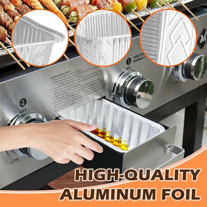 Grease Tray Liner for Members Mark 4-Burner & Pro-Series 5-Burner Flat Top Gas Griddle Drip Pan Accessories, Disposable Grease Container for SAMS Club 36" Griddle Aluminum Foil Liner, 20 Pack