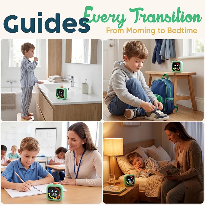 Digital Visual Timer for Kids - Calmer Routines & Transitions | Silent, Rechargeable, 99-Min Clock, Alarm, Countdown & Count-up; For Classroom, Home & Therapy - Builds Focus & Independence