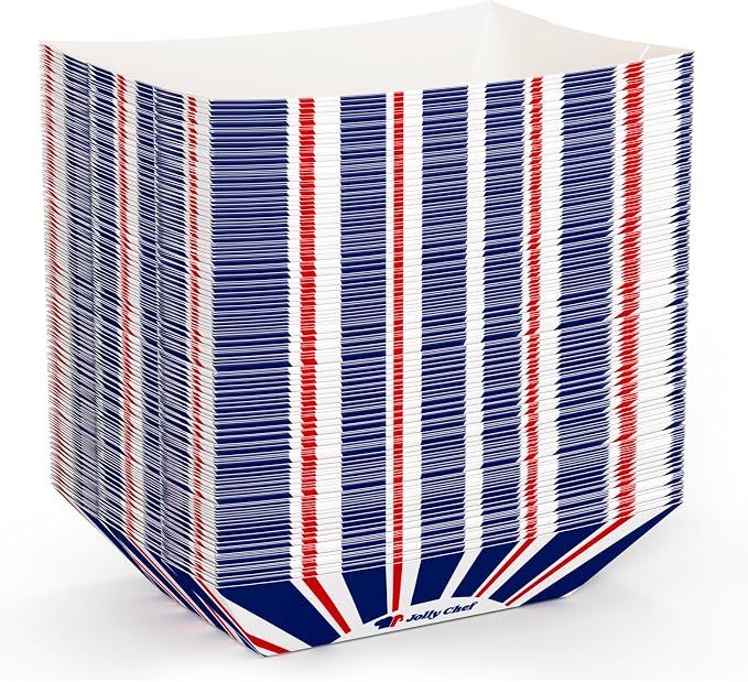 Disposable Paper Food Trays, 250 Count - 3lb Serving Boats for Gameday,Paper Food Boats for Hot Dogs, Fries & Party Snacks