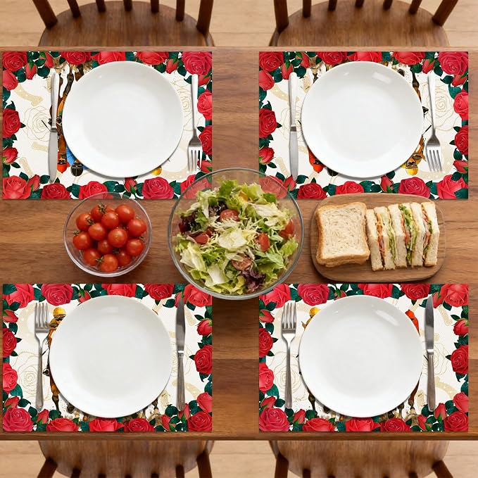 50 Pack Kentucky Horse Disposable Paper Placemats, 11x16 Inches Table Mats | Horse Racing Rose Floral Table Mats, Race Day Party Decorations, Horse Race Themed Party Supplies