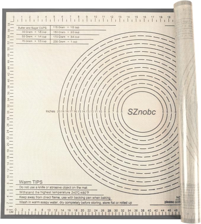 Silicone Pastry Mat 34X26 inch Baking Mat for Rolling Dough | Great Performance Kitchen Counter Mat, Perfect for Dough, Pastry, Pie Crust, Fondant, Bread, Pasta/Pizza, Baking Suitability