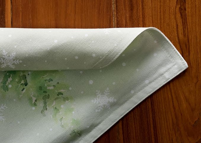 Maison d' Hermine Placemats Set of 4 Reusable 100% Cotton (13"x19") | Cloth Place Mats Washable Table Mats for Kitchen Dining Party Wedding Hotel Home Thanksgiving Christmas - Winter Mornings