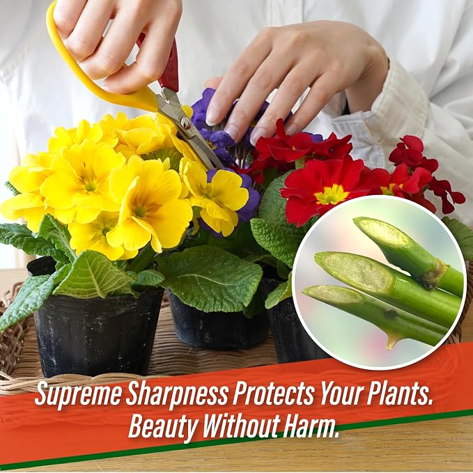 SUIZAN Trimming Scissors 6" - Japanese Garden Plant Herb Buds Flower Shears | Professional Snips for Precise Pruning Vegetables Harvest Deadheading Indoor Hydroponics Bonsai Sharp Blades Gardening Tools