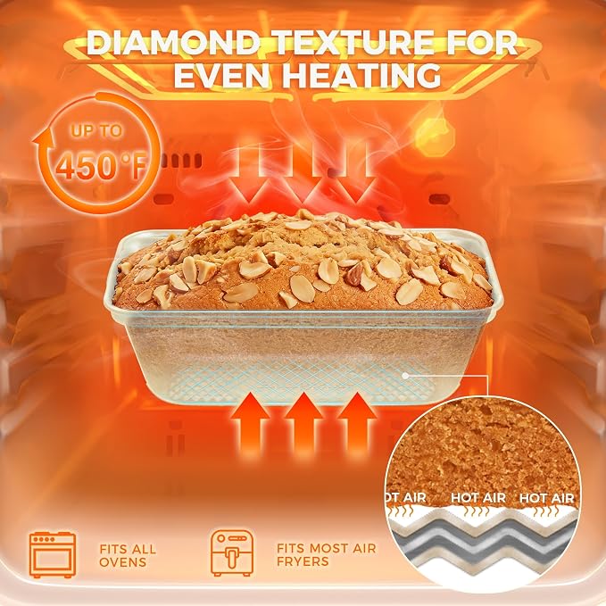 3 Pack Nonstick Mini Loaf Pans, 6 x 3.3 x 2 Inch Small Bread Pans for Homemade Bread, Tiny Banana Baking Tins with Diamond Texture, Non-toxic Mini Meatloaf Pans Set, Creamy