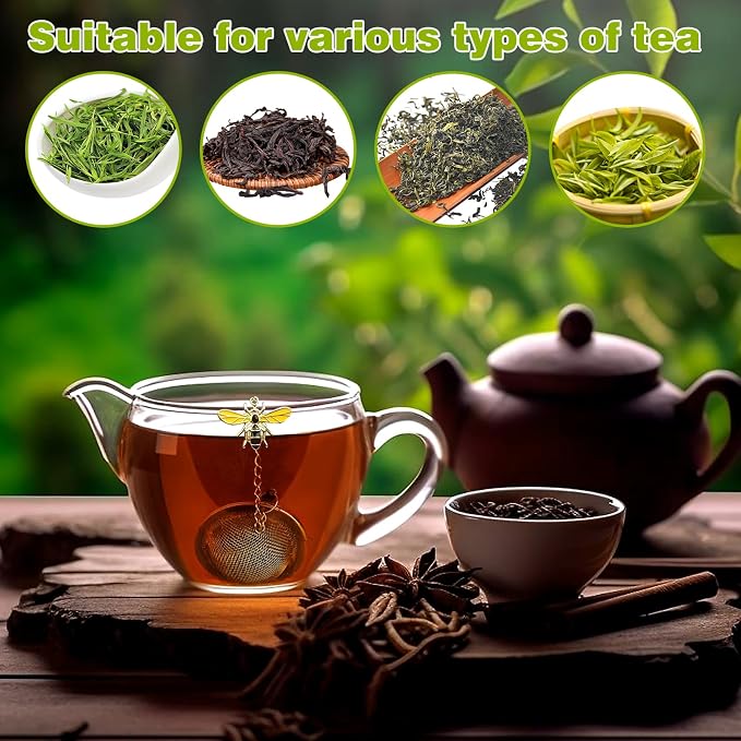 6PCs Stainless Steel Mesh Tea Infuser,2.1 inch Tea Ball with Honey Bee Set | Tea Steeper for Filtering Tea,Tea Infusers for Loose Tea,Tea Strainer for Flavoring Herbal Spices and Seasonings