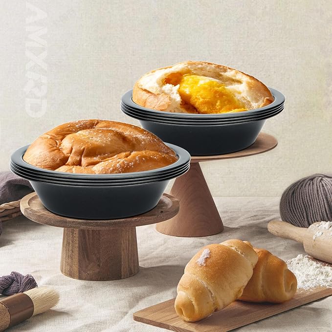 5 inch Mini Pie Pans, 8-Piece Small Round Cake Pan, Reusable Nonstick Carbon Steel Pie Tins for Oven and Instant Pot Baking | Reusable Nonstick Round Carbon Steel Pie Tins, Perfect for Oven and Instant Pot Baking, Reusable, Durable, Easy to Clean