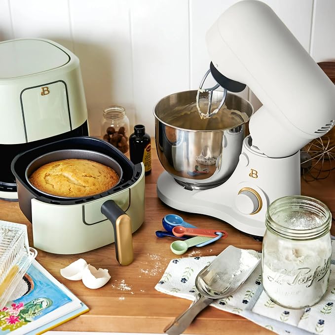 3.5 Qt Stand Mixer, 300W Powerful Motor, Tilt-Head Design with Stainless Steel Bowl, 12 Speeds, Includes Dough Hook Whisk Beater for Baking Mixing