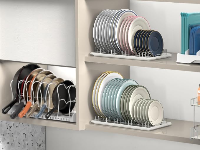 Simple Houseware 2 Pack Stainless Steel Plate Drying Rack w/Drainboard