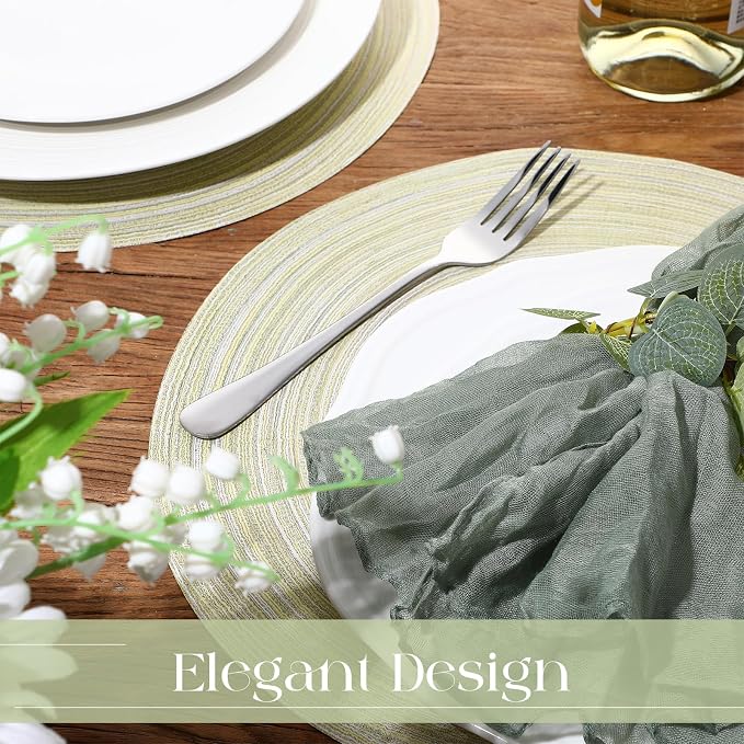 Geosar Disposable Paper Placemat Cotton Woven Look 13'',100 Pcs,Light Green