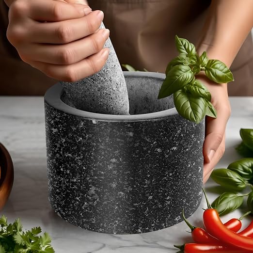 Granite Pestle Replacement only - Pestle Stone only Unpolished Heavy (Not Included Mortar) (Bell Shape), Blue