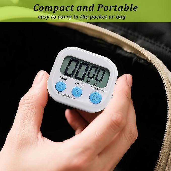 24 Pack Multi-Function Electronic Timer - Kitchen Timer,Magnetic Digital Timers,Big LCD Display, ON/Off Switch,Extensively Use in Cooking,Gym, Meeting, Classroom,Kitchen,Study,Work,Outdoor Activities