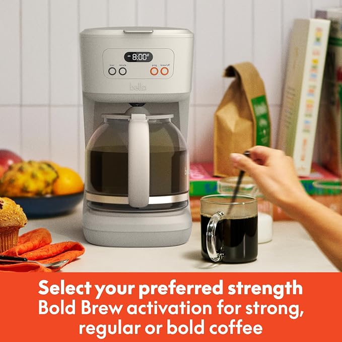 BREW 12-Cup Programmable Coffee Maker with No-Drip Glass Carafe, Oatmilk