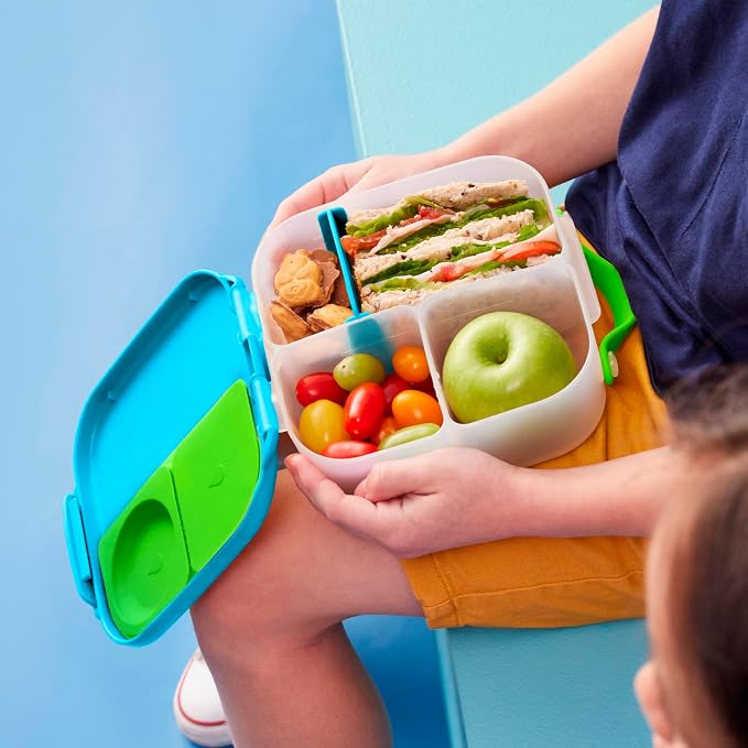 b.box Mini Lunch Box, Snack Containers for Kids, Lunch Box Kids, 4.25 Cup | Bento Box for Kids, Sanck Box, Lunch Containers, Leak Proof, Dishwasher Safe, BPA Free, PFAS Free, Ages 3+ — Ocean Breeze