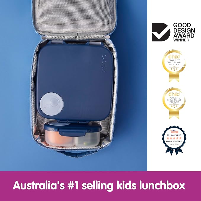 b.box Lunch Box, 8.5 Cup Bento Box for All Ages, Snack Box, Food Containers | Lunch Box Kids + Adults, Lunch Containers, 4 Compartments, Leak Proof, Dishwasher Safe, BPA Free, PFAS Free — Midnight