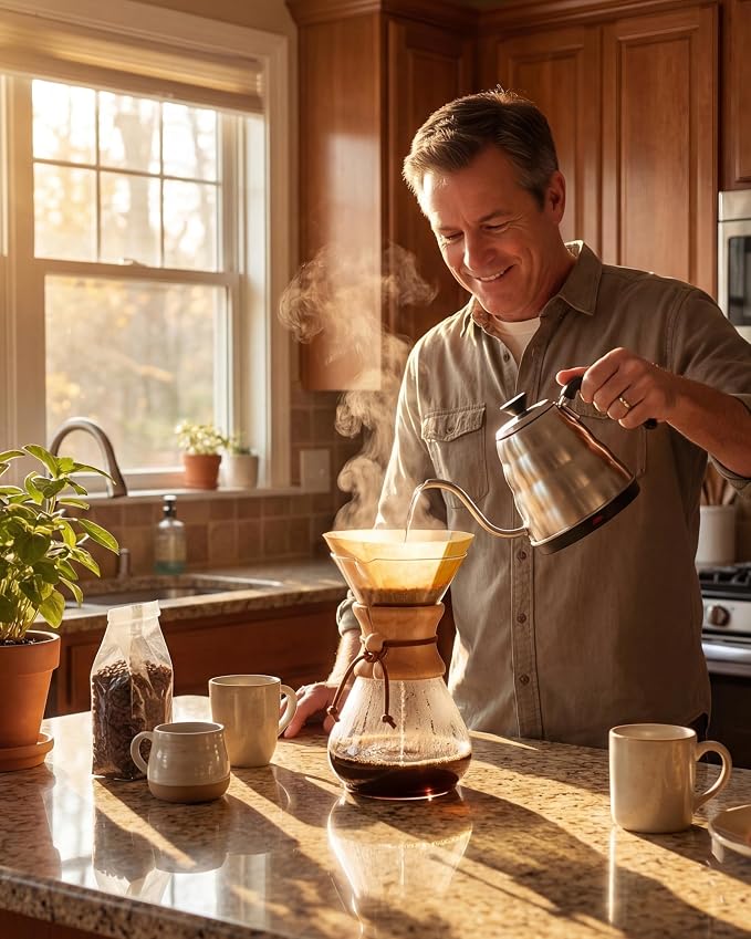 AGOGO Pour Over Coffee Maker Set, 28oz Slim Style, 50 Paper Filters | Barista kit for home kitchen, Cafe, Camping & Office; 20oz-40oz Classic, Slim, Diamond styles; Includes brush & towel.