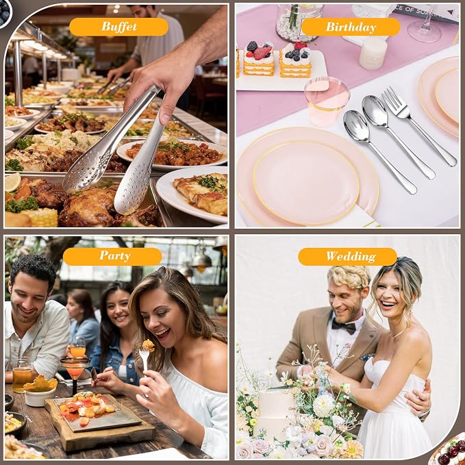 10PCS 18/8 Stainless Steel Serving Utensils Set