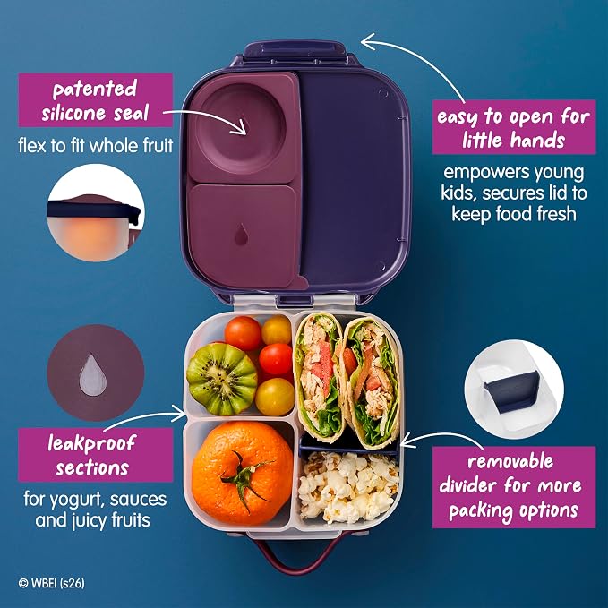 b.box Harry Potter Mini Lunch Box Kids, Snack Containers for Kids, 4.25 Cup | Bento Box for Kids, Perfect 1st Lunch Box, Lunch Containers, Leak Proof, Dishwasher Safe, BPA Free, PFAS Free, Ages 3+
