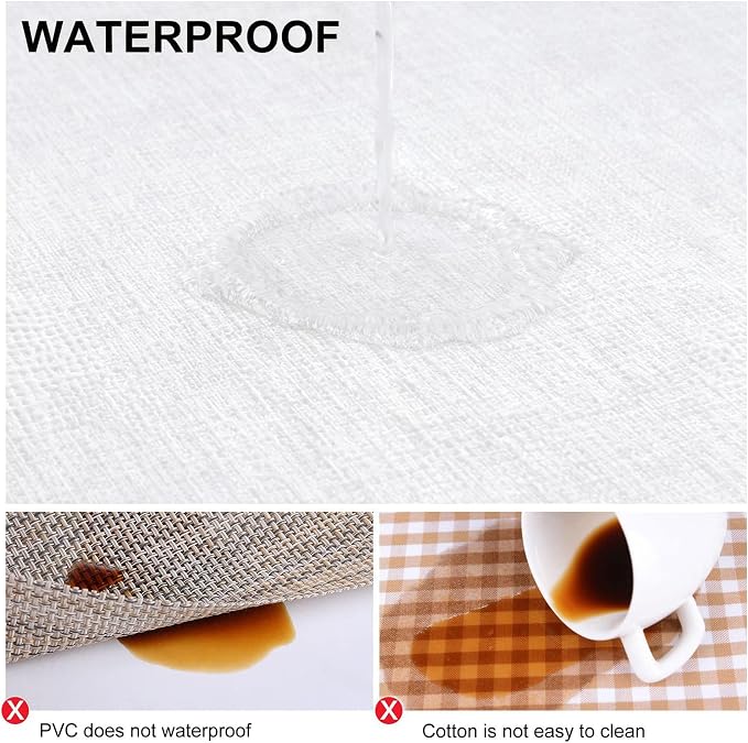 Faux Leather Heat Resistant Placemats 8 Packs, Waterproof Wipeable Dining PU Place Mats for Indoor & Outdoor, Easy to Clean, White