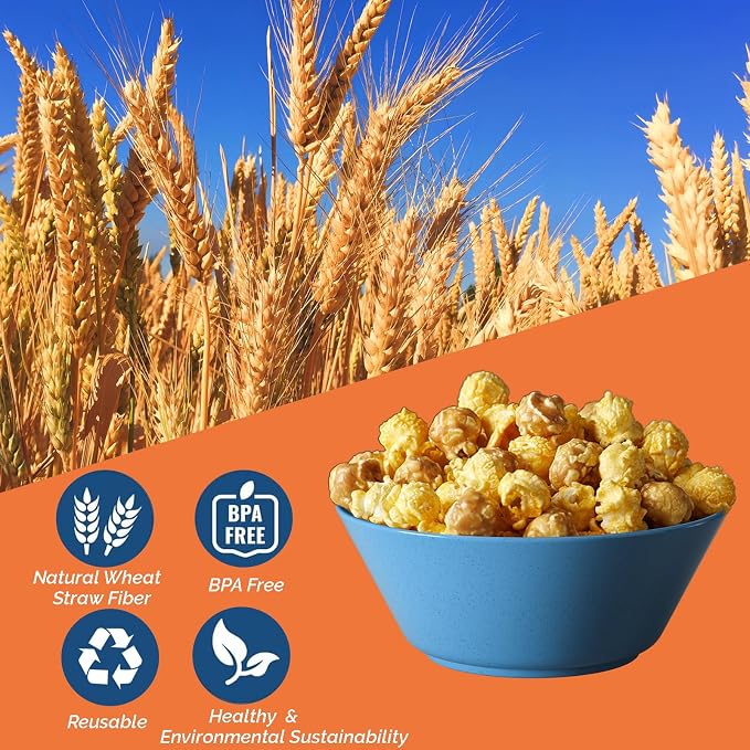 50 Oz Large Cereal Bowls, Unbreakable Wheat Straw Fiber Salad Bowl Sturdy and Stackable Salad Serving Bowls Set, BPA-Free Microwave/Dishwasher Safe, Lightweight for Oatmeal, Snacks , Oatmeal, Snacks