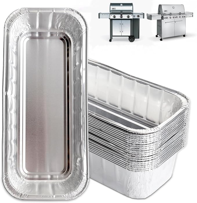 6498 6417 Grease Drip Pan Liner for Weber Genesis II/Summit/SmokeFire Grill | Fits Genesis II/Summit 400&600 Series, 28"/36" SmokeFire EX4/EX6/EPX6 Parts, Disposable grease tray liner Heatproof, 30-Pack