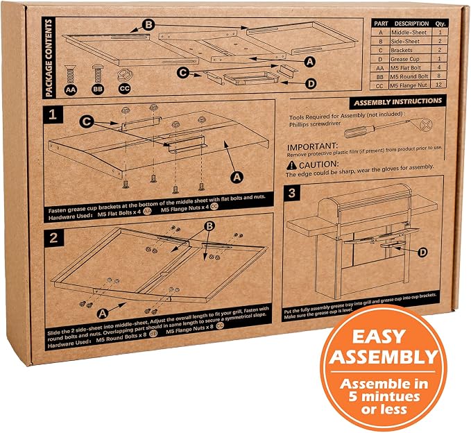 CaptainGrill Grease Tray with Catch Pan - Dyna Glo Grill Replacement Parts | Universal Stainless Drip Pan for Gas Grill Models from Dyna Glo, Nexgrill, Expert Grill, Kenmore, BHG and More(Width 18"-24")