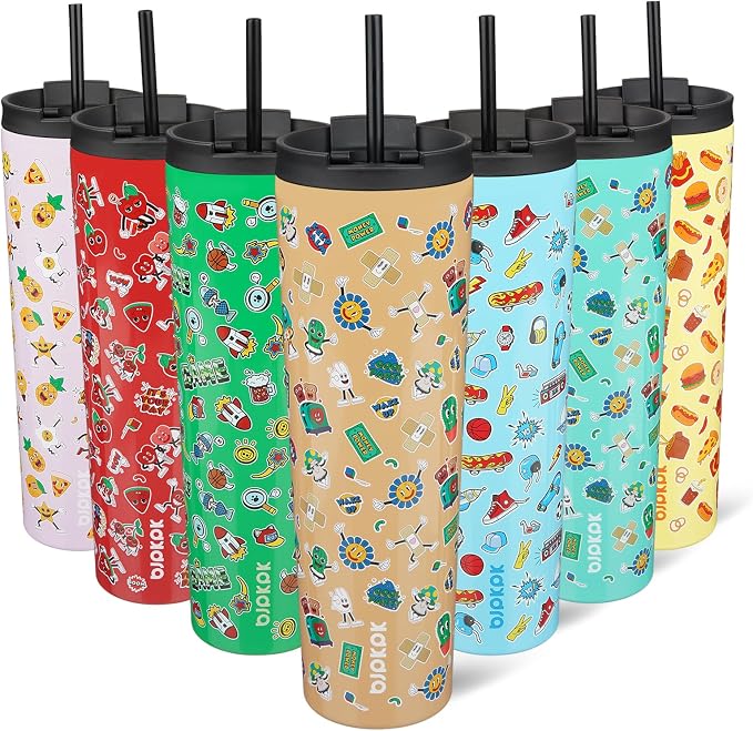 BJPKPK 34oz Coffee Tumbler with Straw, Insulated Stainless Steel Cup | Double Wall Vacuum, Leak Proof Lid, Keeps Hot/Cold/Iced, BPA Free, Travel & Outdoor, Spring Party-Brown