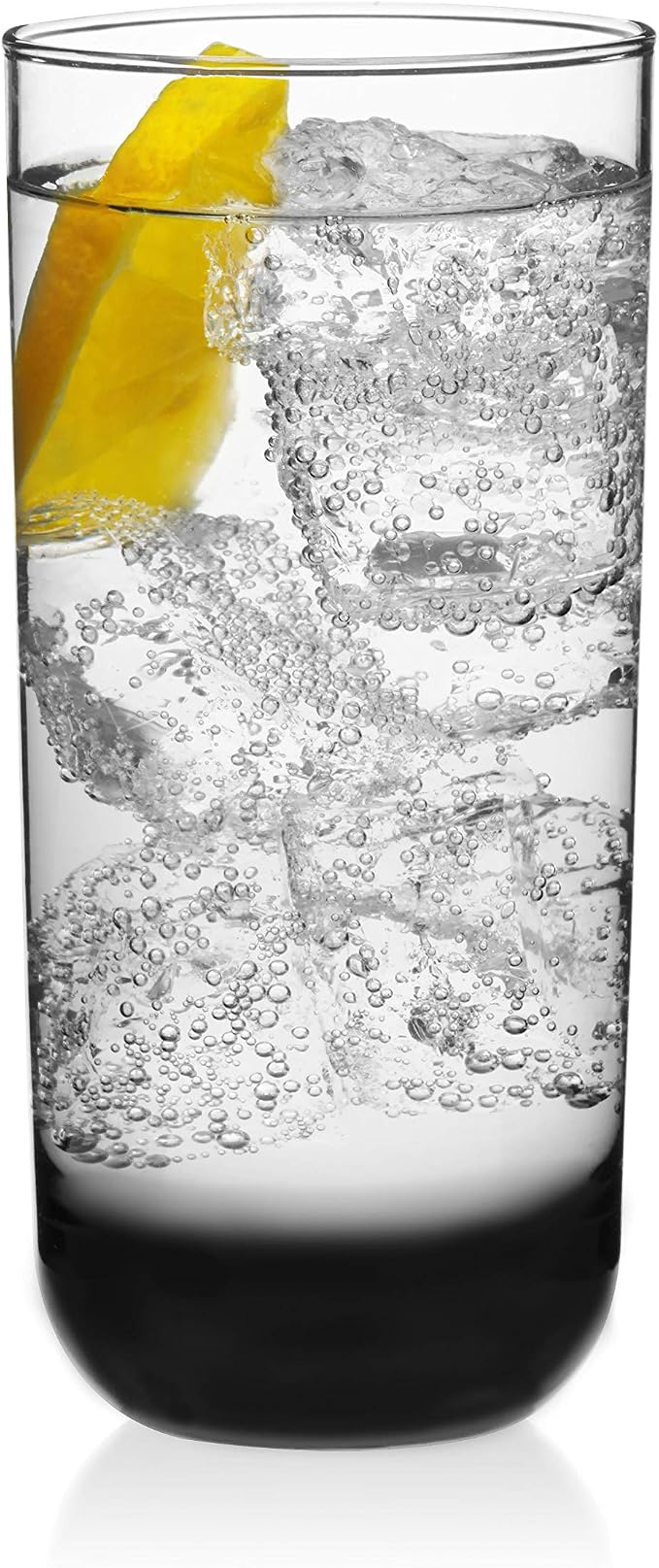 Libbey Polaris Tumbler and Rocks Glass Cups Set, Smoke Hue Mixed Drink Glasses with Straight Lines, Lead-Free, Drinkware Set of 16 for all Beverages