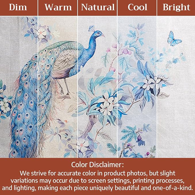 Maison d' Hermine Placemats Set of 4 Reusable 100% Combed Cotton (13"x19") | Cloth Place Mats Washable Table Mats for Kitchen Dining Wedding Home Restaurant Spring Summer - Peacock Utopia - Orginal