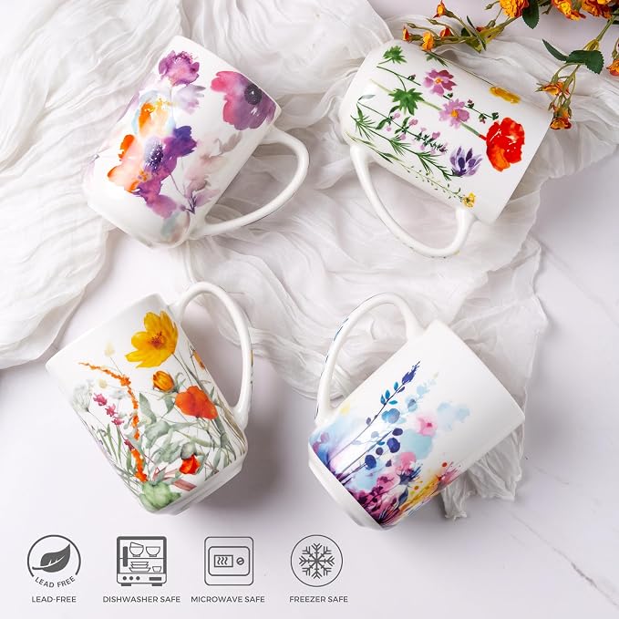 AmorArc Tea Cup With Infuser and Lid, 18oz Loose Leaf Tea Mug With Steeper | Porcelain Tea Mug With Infuser and Lid, Large Strainer Tea Cup with Lid for Tea, Coffee Mug for House-warming Birthday Gift