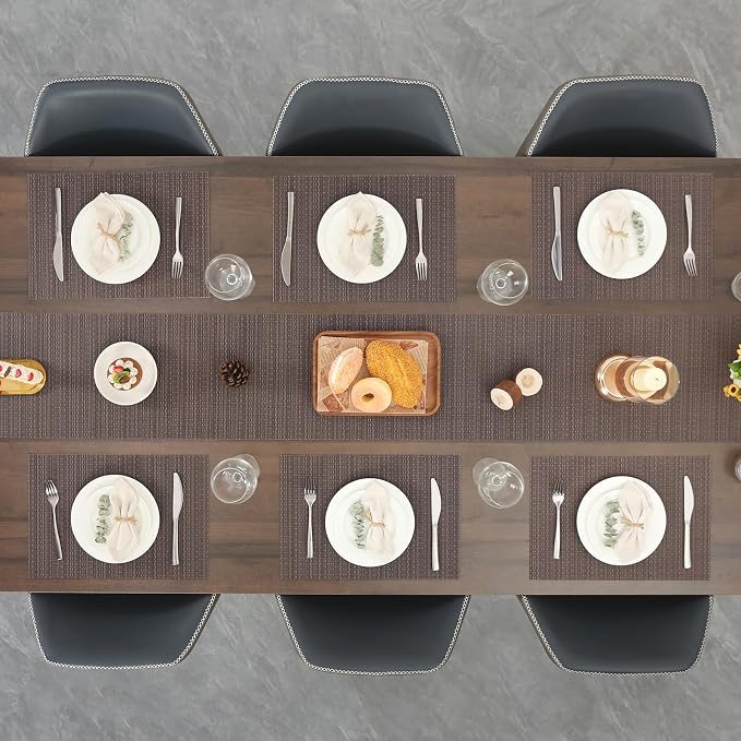 Myir JUN Placemats Set of 8 Kitchen and Dining Table Placemats | Vinyl Placemats Place Mats Indoor/Outdoor Set of 8 Washable Table Mats Non-Slip Place mats for Dining Table, Coffee
