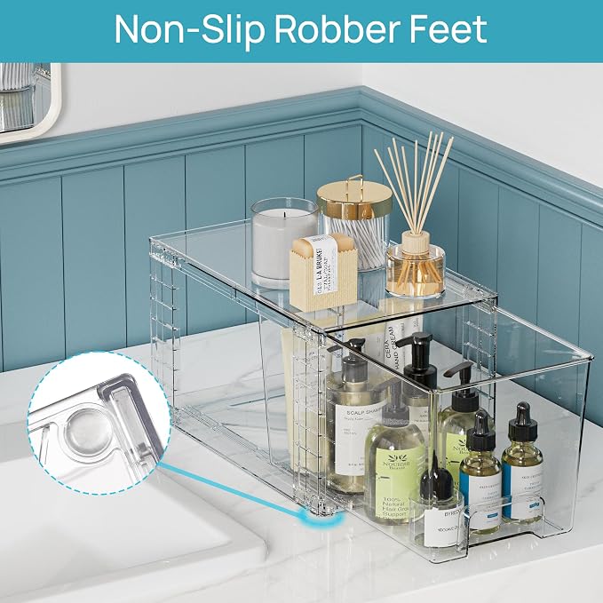 Vtopmart 8 Pack Clear Stackable Storage Drawers