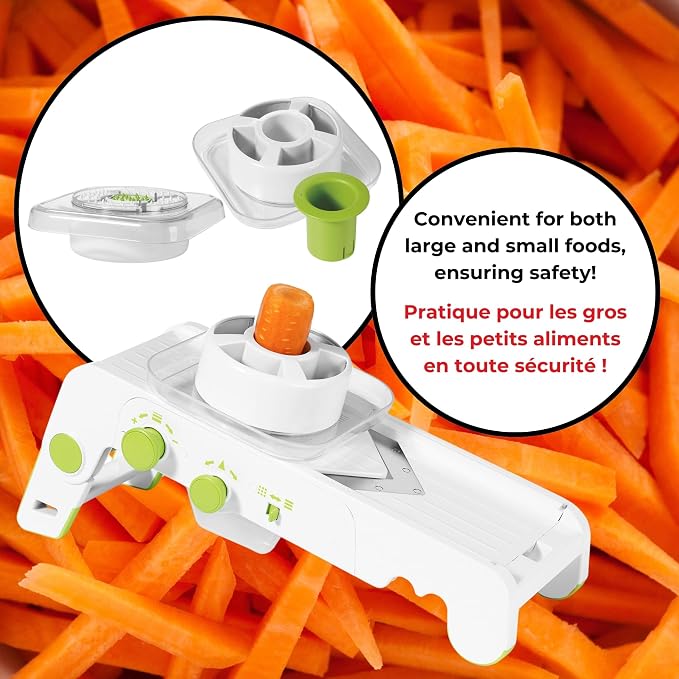 Starfrit Cubing Pro Mandoline Slicer & Dicer, 4 Blades, 10 Settings, White