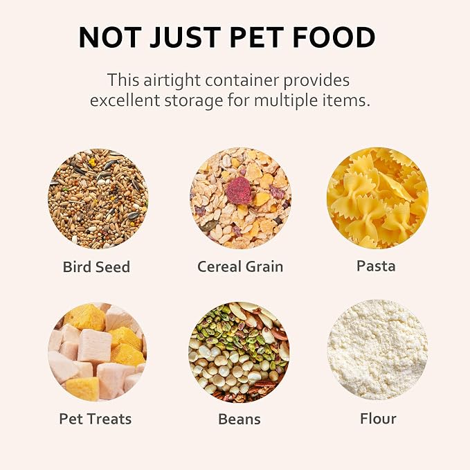 EIwichen Dog and Cat Food Storage Container with Scoop - 5-10 Lbs Pet Food Container with Airtight Lid, Dry Food Bin BPA Free, Kibble Container, for Pet, Cat, Dog, Bird Seed, e