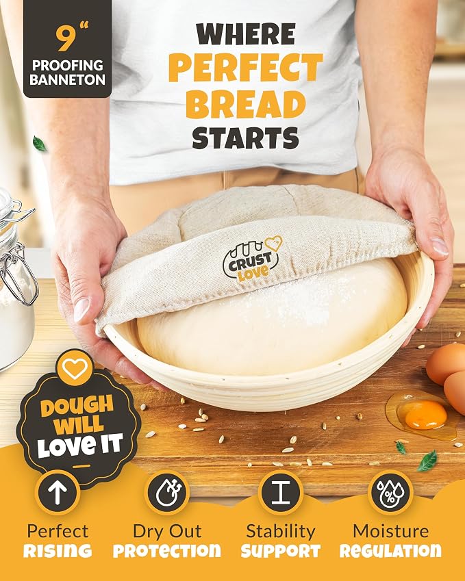 5 QT Bread Oven for Sourdough Baking with Lid & Baking Tool Set | Complete Bread Baking Set with Banneton, Scoring Lame, Dough Whisk, Bread Sling & Clear Instructions for Homemade Sourdough