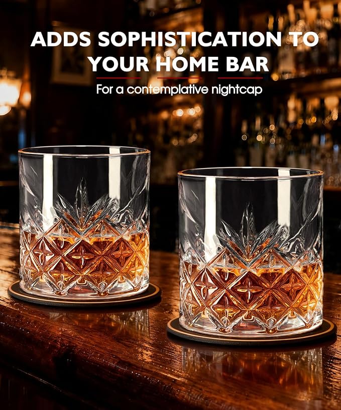 Whiskey Glasses Lead-Free Old Fashioned Glass Rocks Set of 6 11.5oz | classic Rocks Glass,Perfect for bourbon,scotch and cocktails,an excellent gift choice