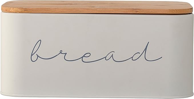 Bloomingville Metal Bread Bin with Bamboo Lid (Pack of 3)