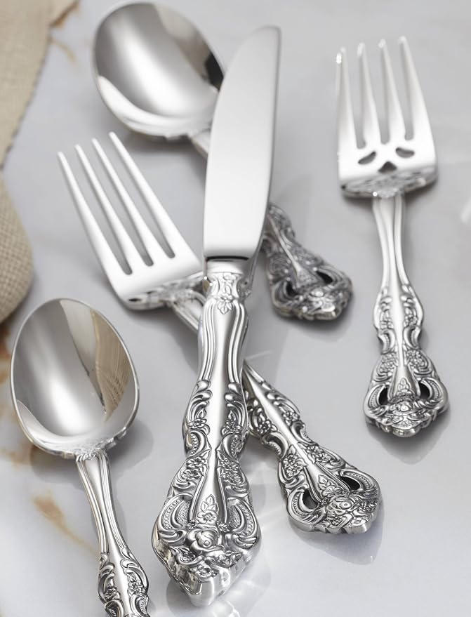 Oneida Michelangelo Silverware Cake Knife & Server Dessert Set, 2-Piece | 18/10 stainless steel flatware, mirror finish | serrated cake knife | dishwasher safe, wedding cake cutting set