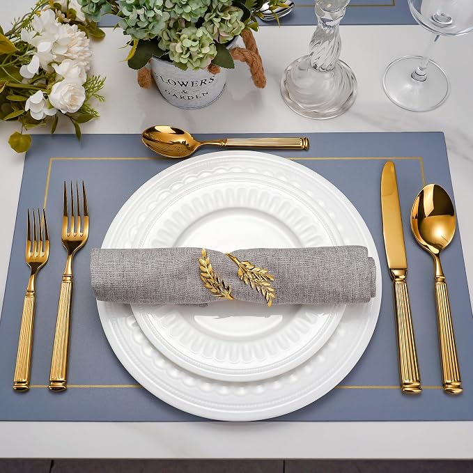 60-Piece Extra Thick Flatware Set, Heavy Duty Gold Silverware Set for 12, 18/10 Stainless Steel Flatware, Perfect for Weddings, Gift, Everyday Use