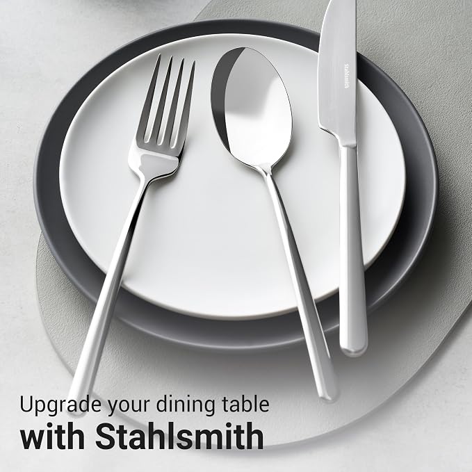 20-Piece Durable 18/10 Silverware Set, Stainless Steel Flatware | Dishwasher Safe, Service for 4, Spoons and Forks Set for Everyday Use, Home, Kitchen, Restaurant, Hotel, Party (Riesa)