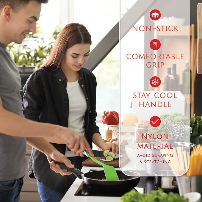 Kitchen Utensils Set 35 PCS Cooking Utensils Set, Nonstick and Heat Resistant Nylon Stainless Steel Silicone Spatula Set - Kitchen Gadgets Home Essentials Kitchen Accessories, Apartment Must Haves