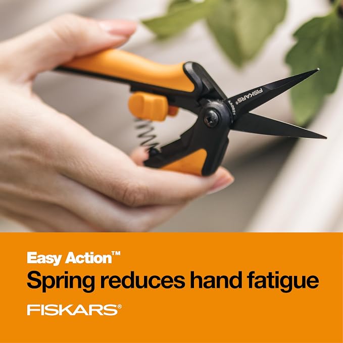 Fiskars 6" Non-Stick Pruning Snips, Resin-Resistant Garden Scissors, 2-Pack