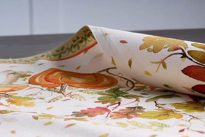 Maison d' Hermine Placemats Set of 4 Reusable 100% Cotton (13"x19") | Cloth Place Mats Washable Table Mats for Kitchen Dining Party Wedding Hotel Home Thanksgiving Christmas - Pumpkin Passion