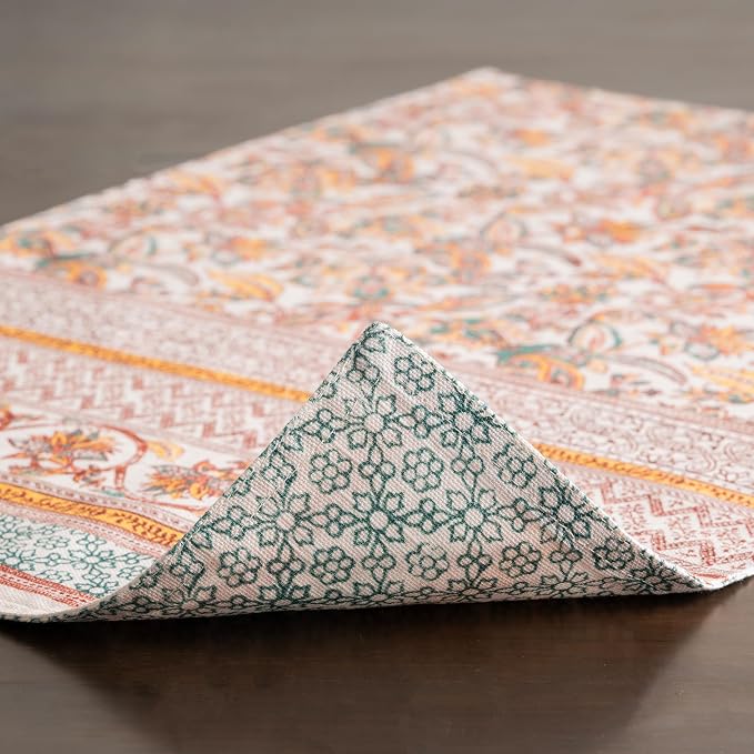 Maison d' Hermine Placemats Set of 4 Reusable 100% Cotton (13"x19") | Cloth Place Mats Washable Table Mats for Kitchen Dining Party Wedding Hotel Home Thanksgiving Christmas - Nila