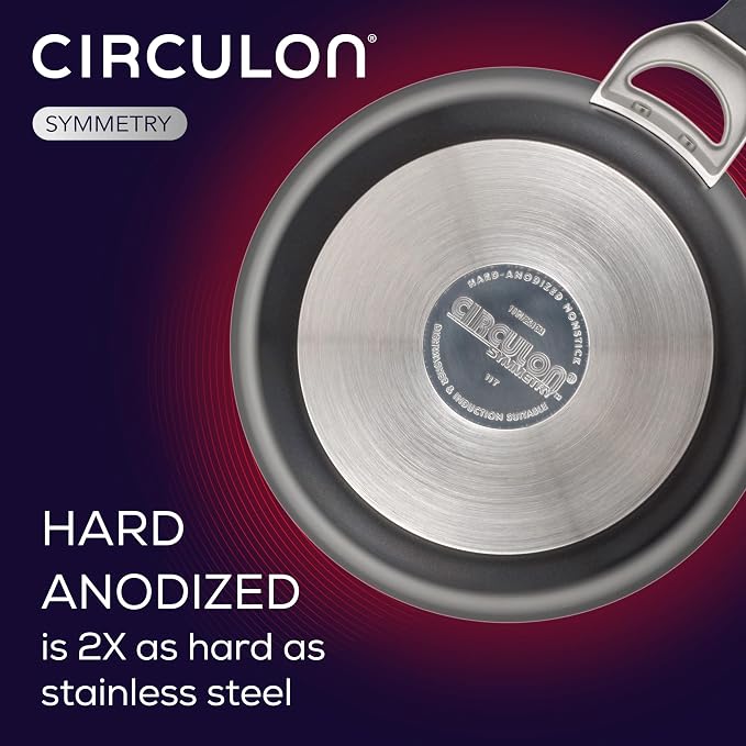 Circulon Symmetry Hard Anodized Nonstick Induction Frying Pan, 8.5-Inch Fry Pan, Black