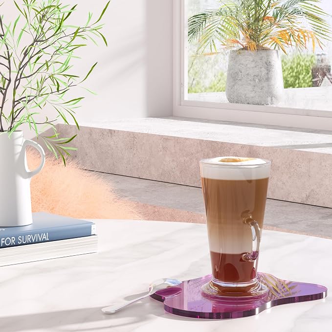 Acrylic Coaster for Desk, Clear Bar Drink Coaster, Clear Cloud Shape Coffee Cup Coaster, Perfect for Tabletop Protection and Accessories Display.
