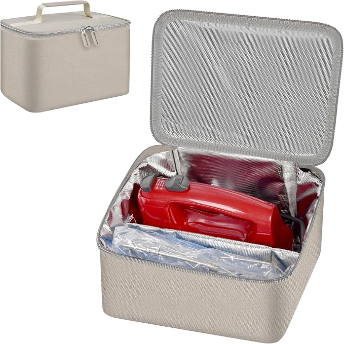 Hand Mixer Storage Case for KitchenAid 5, 6, 7 and 9 Speed Mixers | Portable Design With Carry Handle For Home Bakers, Kitchen Storage, Baking Classes And Travel, Beige - Case Only