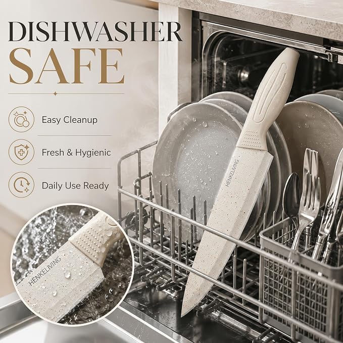 Knife Set with Built-in Sharpener Block, Dishwasher Safe | 14-Piece, High-carbon stainless steel blades, Ultra-sharp edges, Ergonomic non-slip handles, Great gift