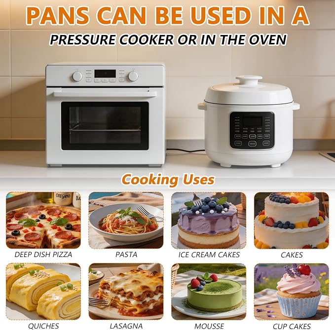 131Pcs Springform Pan Cake Pan Sets for Baking Non-Stick Cake Decorating Kit (4, 7, 9 Inch), Piping Bags and Tips Cheesecake Bakeware Baking Tools Parchment Paper & Manual
